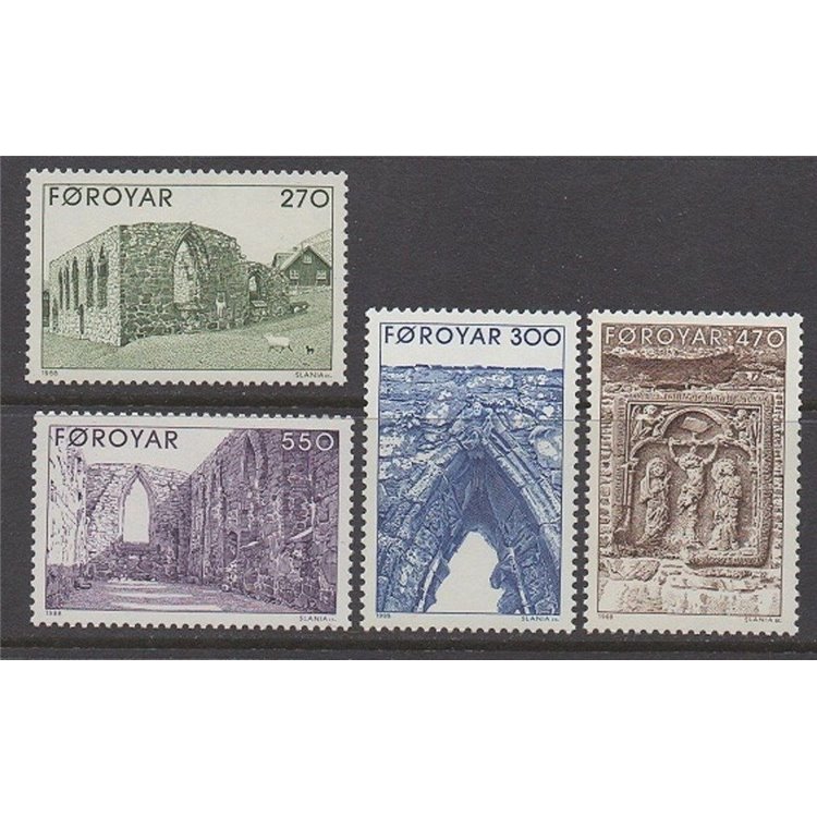 FAEROER 1988 Rovine della Chiesa di Kirkjubor 4v MNH**