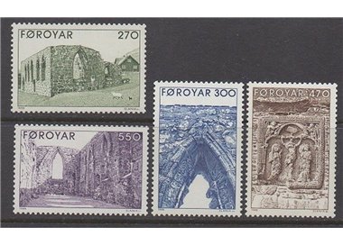 FAROE ISLANDS 1988 Ruins of Kirkjubor Church 4v MNH**