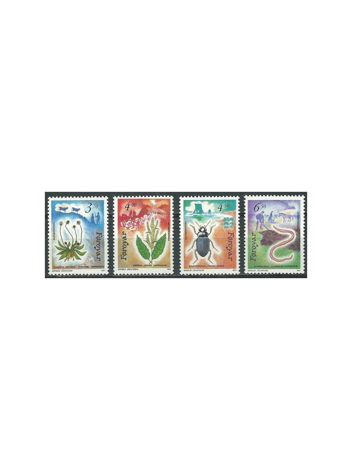 FAROER 1991 Flora and fauna 4v MNH**