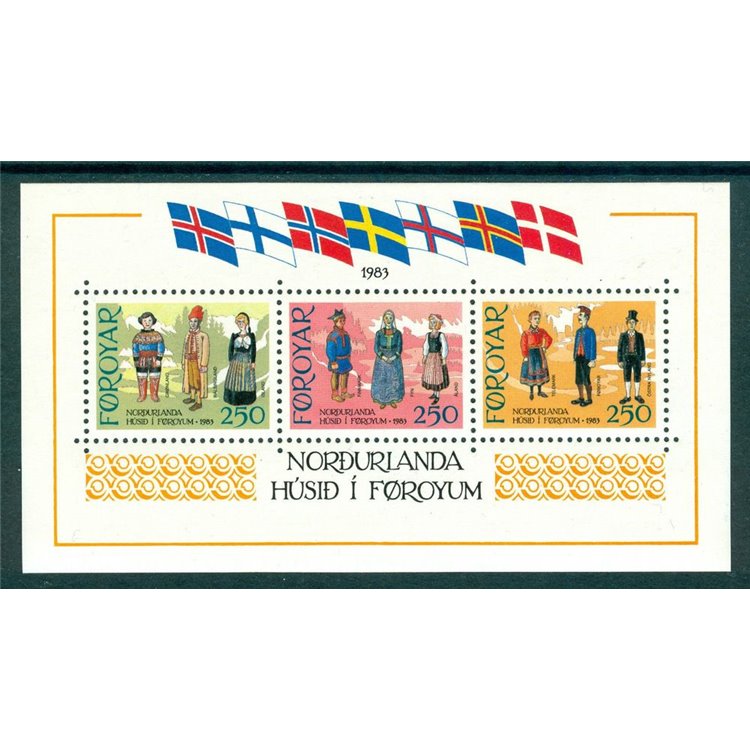 FAEROER 1983 Casa del Nord, costumi 1 BF MNH**