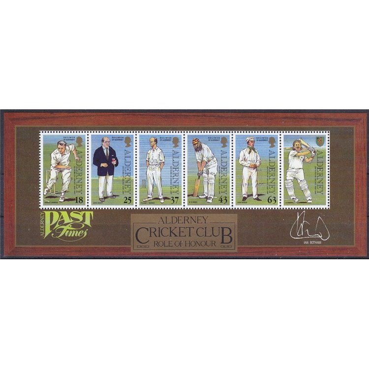 ALDERNEY 1997 Pastimes, cricket 1 s/s MNH**