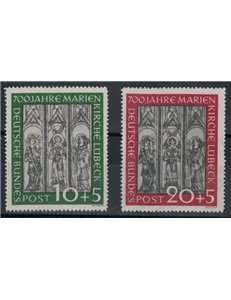 GERMANIA BRD 1951 Cattedrale di Lubecca 2v MNH**