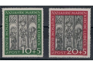 GERMANIA BRD 1951 Cattedrale di Lubecca 2v MNH**