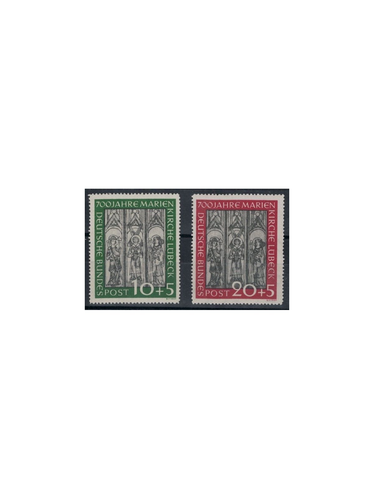 GERMANIA BRD 1951 Cattedrale di Lubecca 2v MNH**