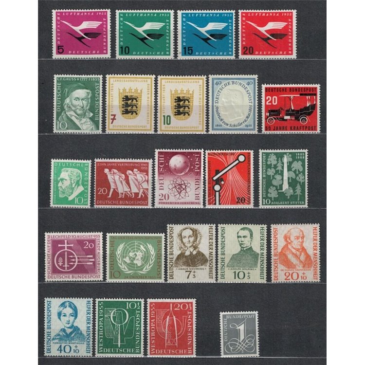GERMANY FRG 1955 Complete year 23v MNH**