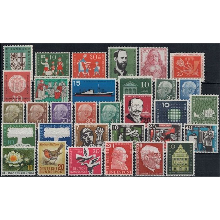 GERMANIA BRD 1957 Annata completa 32v MNH**
