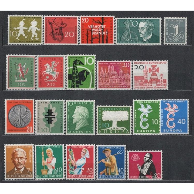 GERMANY FRG 1958 Complete year 21v MNH**