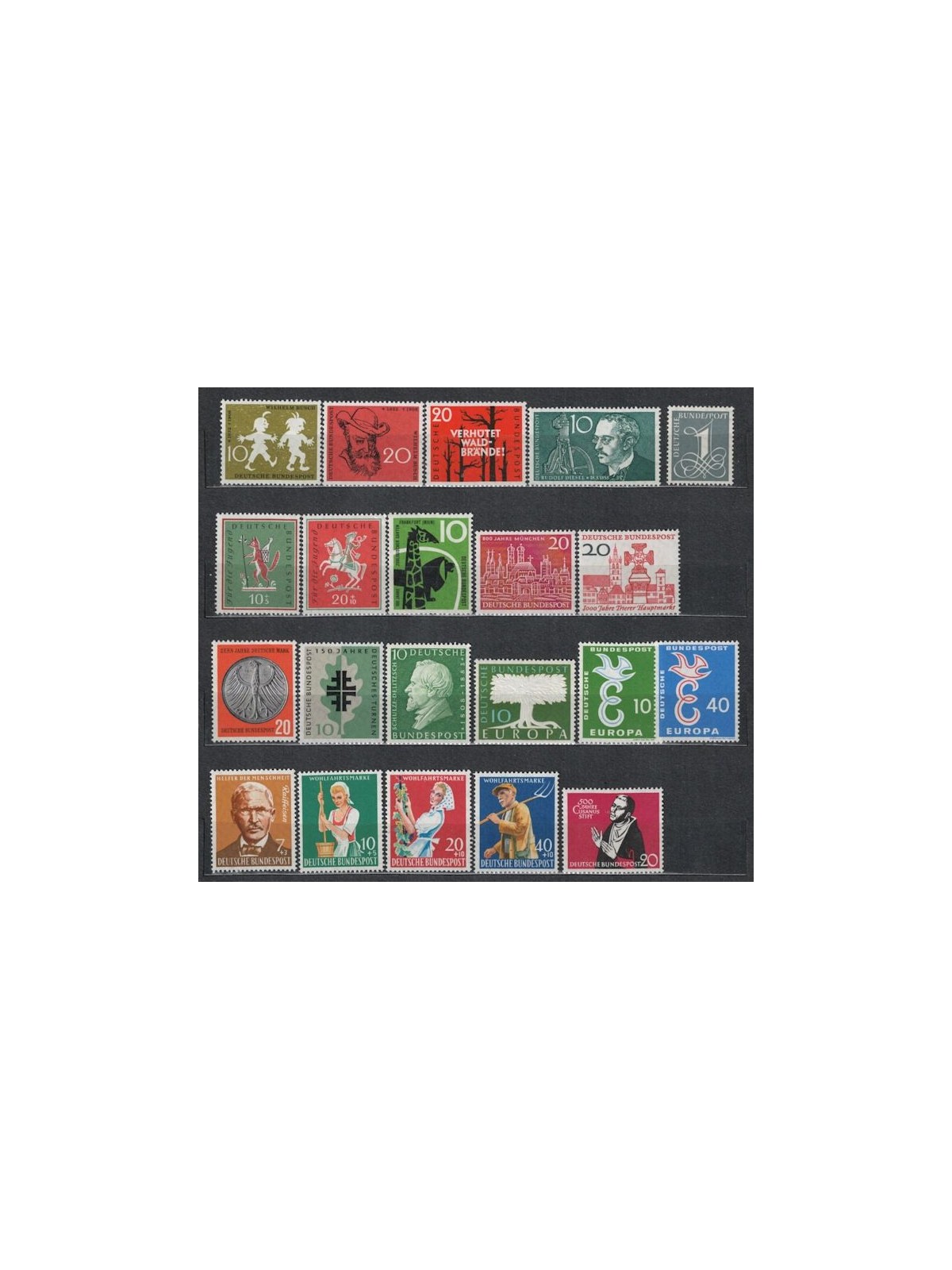 GERMANIA BRD 1958 Annata completa 21v MNH**