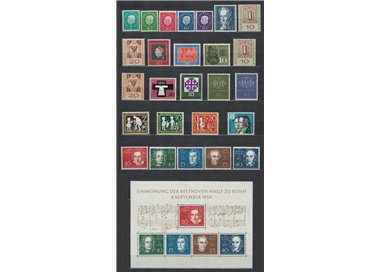 GERMANY FRG 1959 Complete year 26v + 1 s/s MNH**