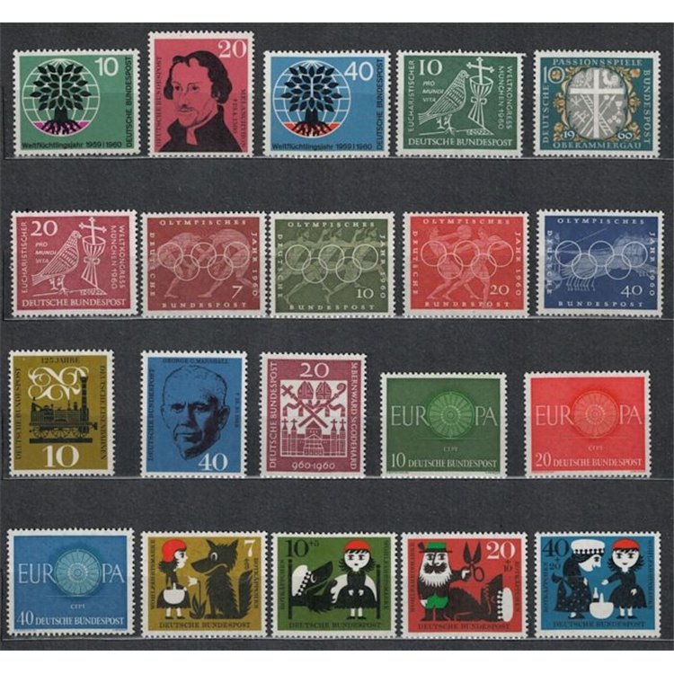 GERMANY FRG 1960 Complete year 20v MNH**
