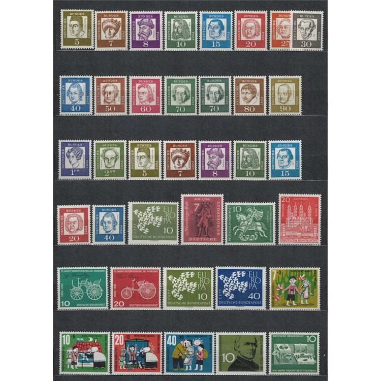 GERMANIA BRD 1961 Annata completa 38v MNH**