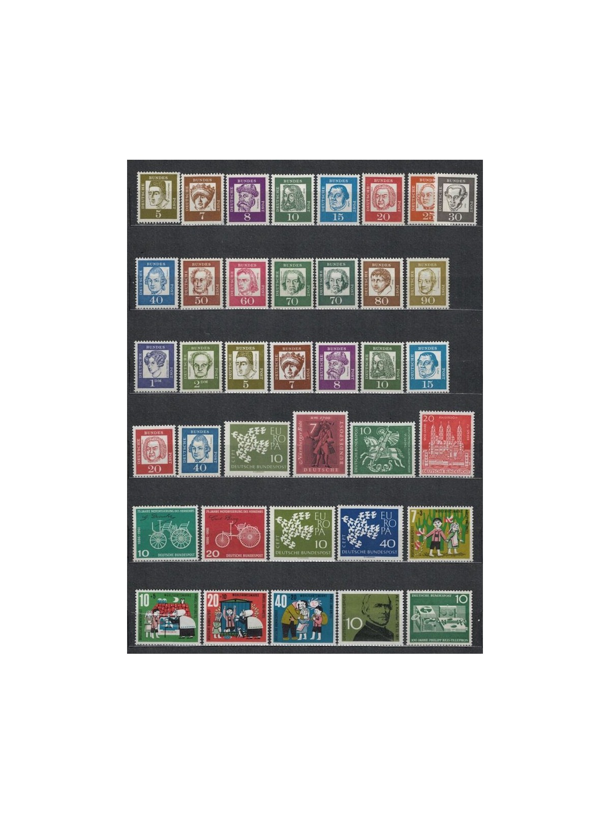 GERMANIA BRD 1961 Annata completa 38v MNH**