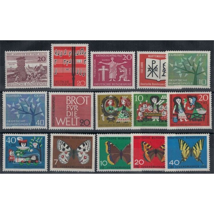 GERMANIA BRD 1962 Annata completa 15v MNH**