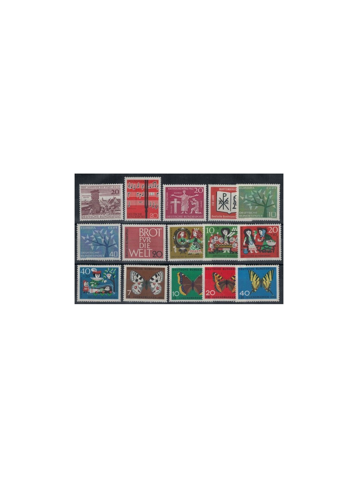GERMANIA BRD 1962 Annata completa 15v MNH**