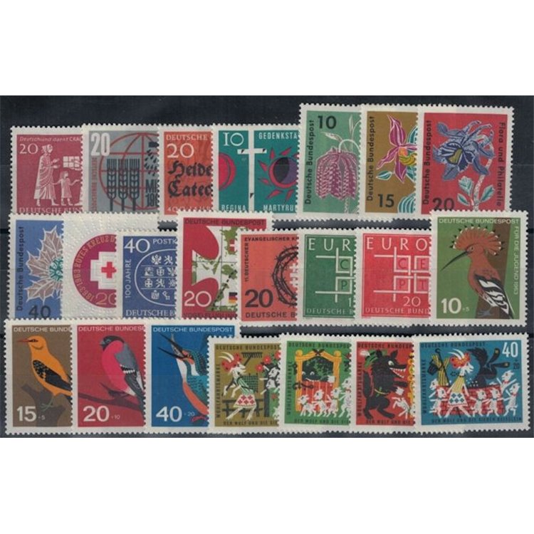 GERMANY FRG 1963 Complete year 22v MNH**
