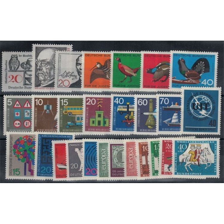 GERMANY FRG 1965 Complete year 27v MNH**