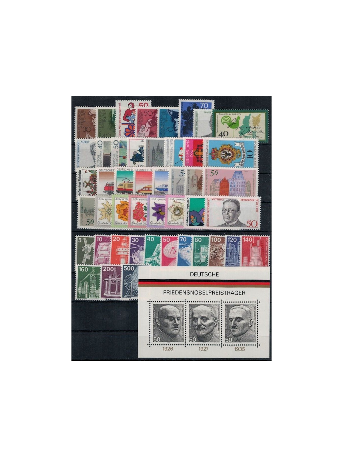GERMANY BRD 1975 Complete year 46v + 1 s/s MNH**