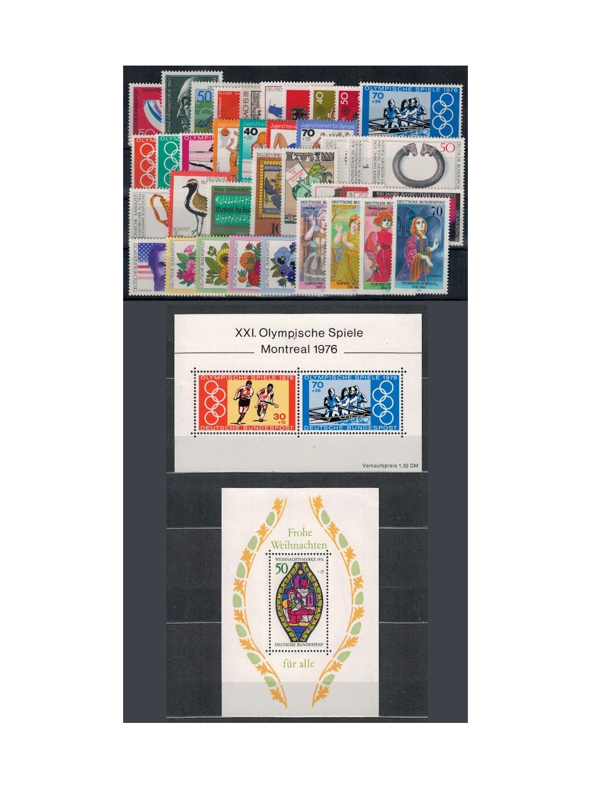 GERMANY BRD 1976 Complete year 37v + 2 s/s MNH**