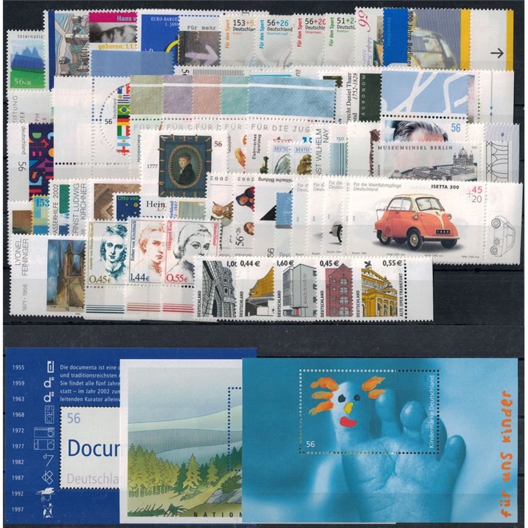 GERMANY FRG 2002 Complete year 64v + 2 s/s MNH**