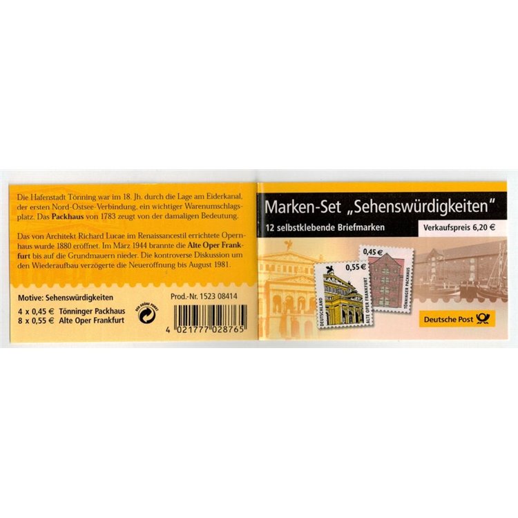 GERMANIA BRD 2002 Curiosità, serie ordinaria 1 LB us apg