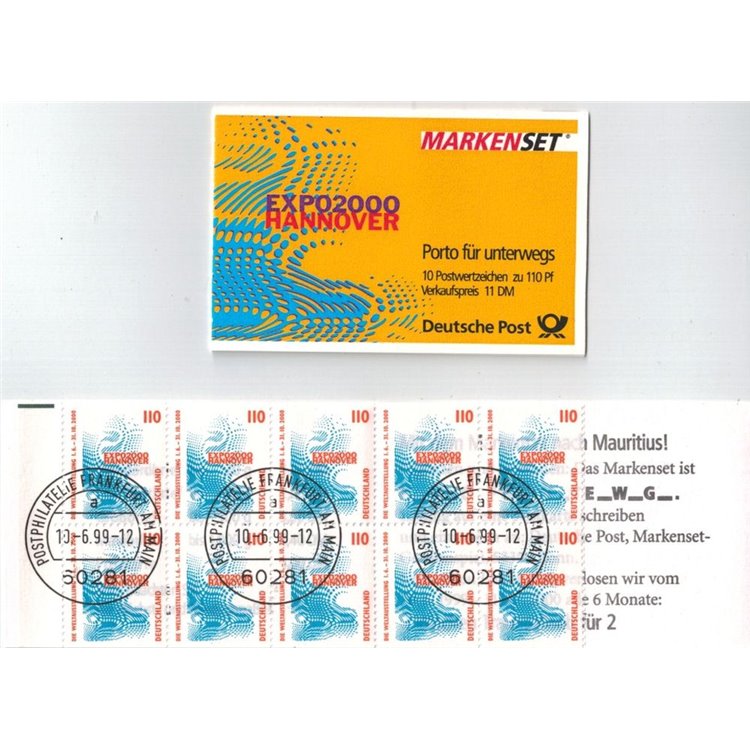 GERMANY BRD 1999 Expo 2000 Hannover (MH 39) booklet us apg
