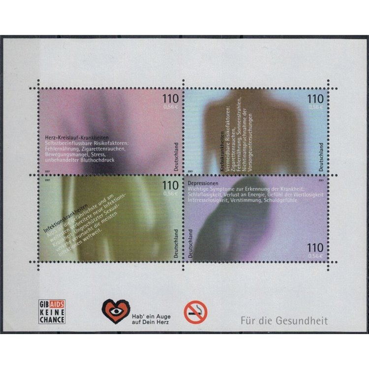 GERMANIA BRD 2001 A profitto della salute 1 BF MNH**