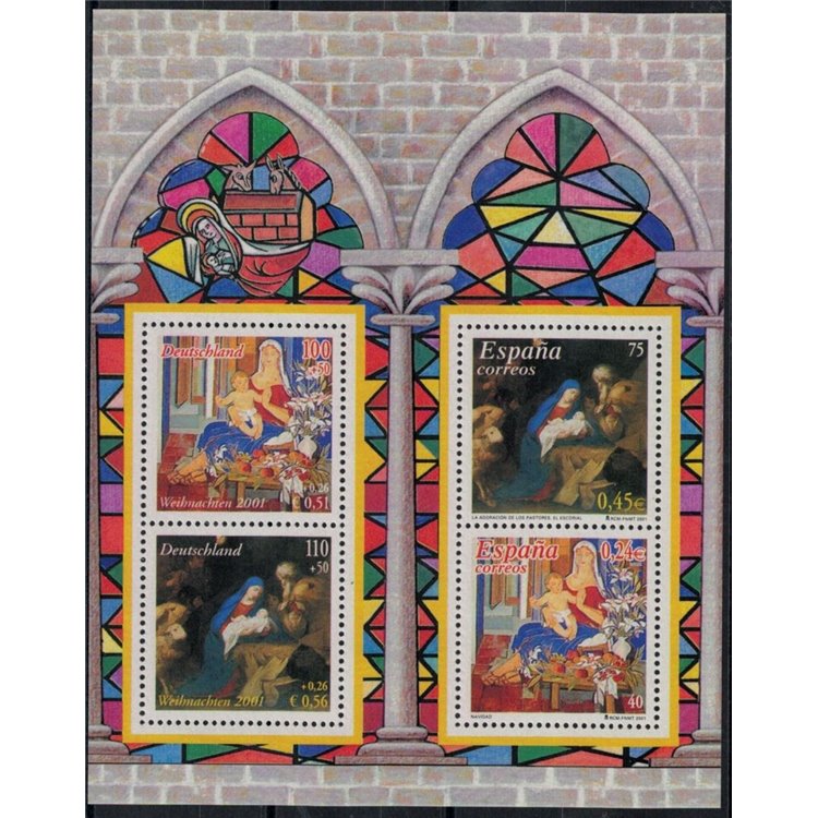 GERMANIA BRD 2001 Natale 1 BF MNH**