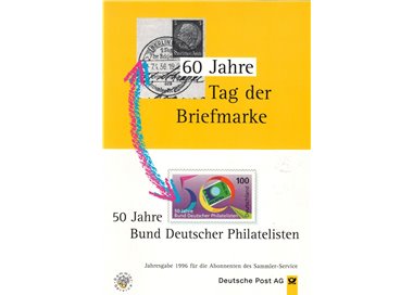 GERMANY BRD 1996 German Philatelic Federation, commemorative card Mi 1878