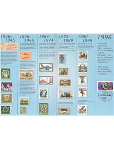 GERMANIA BRD 1996 Federazione filatelica tedesca, scheda commemorativa Mi 1878