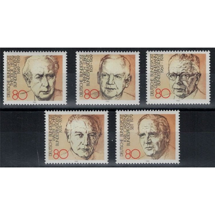 GERMANIA BRD 1982 Presidenti federali 5v MNH**