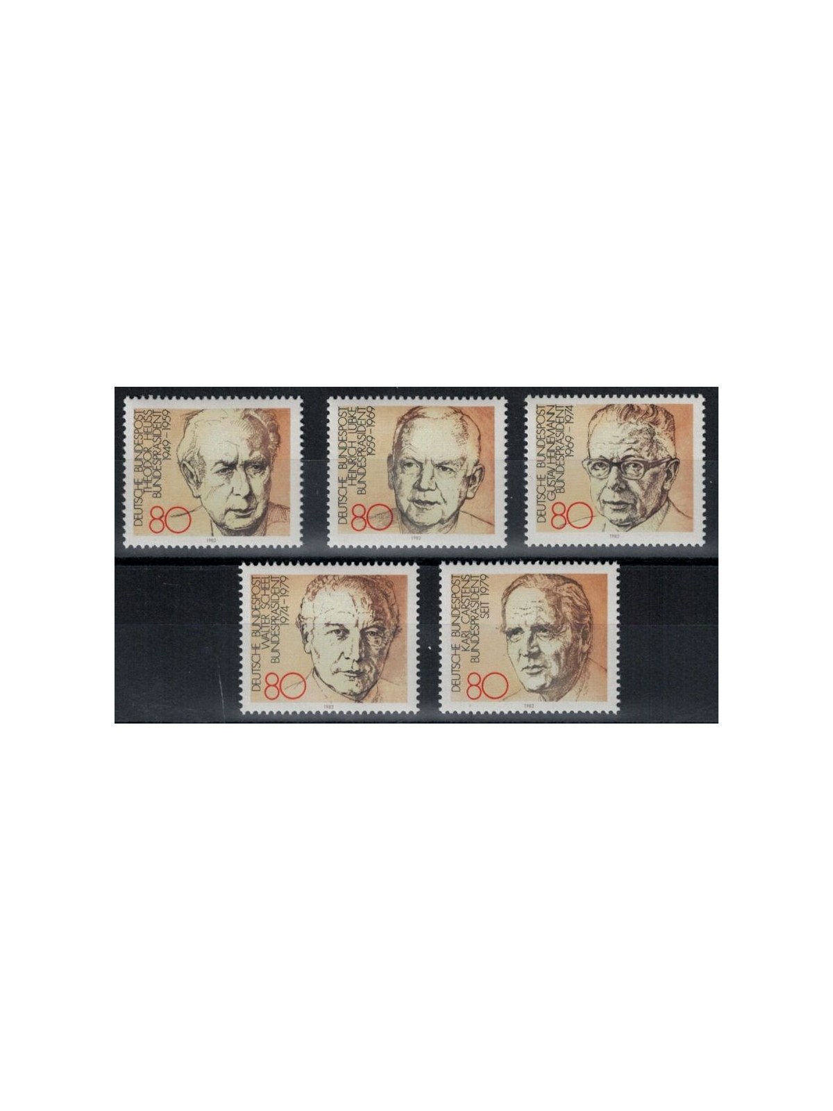 GERMANY FRG 1982 Federal Presidents 5v MNH**