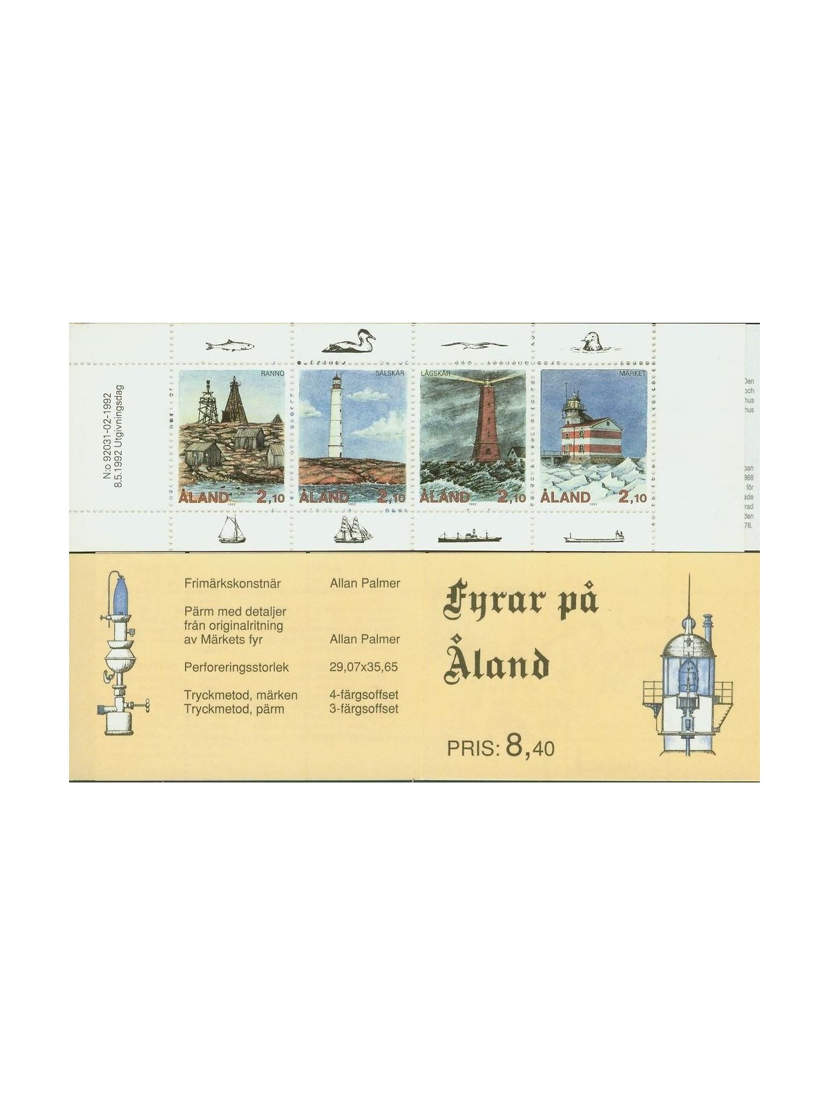 ALAND 1992 Aland Headlights 1 booklet MNH**