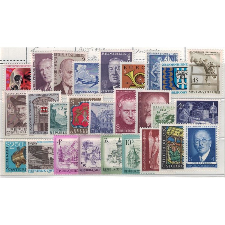 AUSTRIA 1973 Complete vintage 27v MNH**