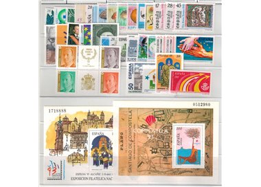 SPAIN 1993 Complete year 36v + 2 s/s MNH**