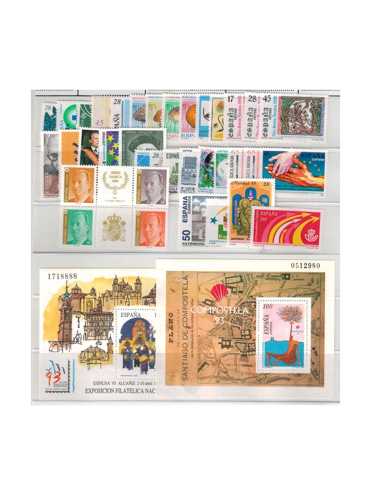 SPAGNA 1993 Annata completa 36v + 2 BF MNH**
