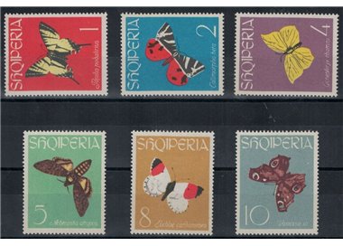 ALBANIA 1963 Fauna, farfalle 6v MNH**