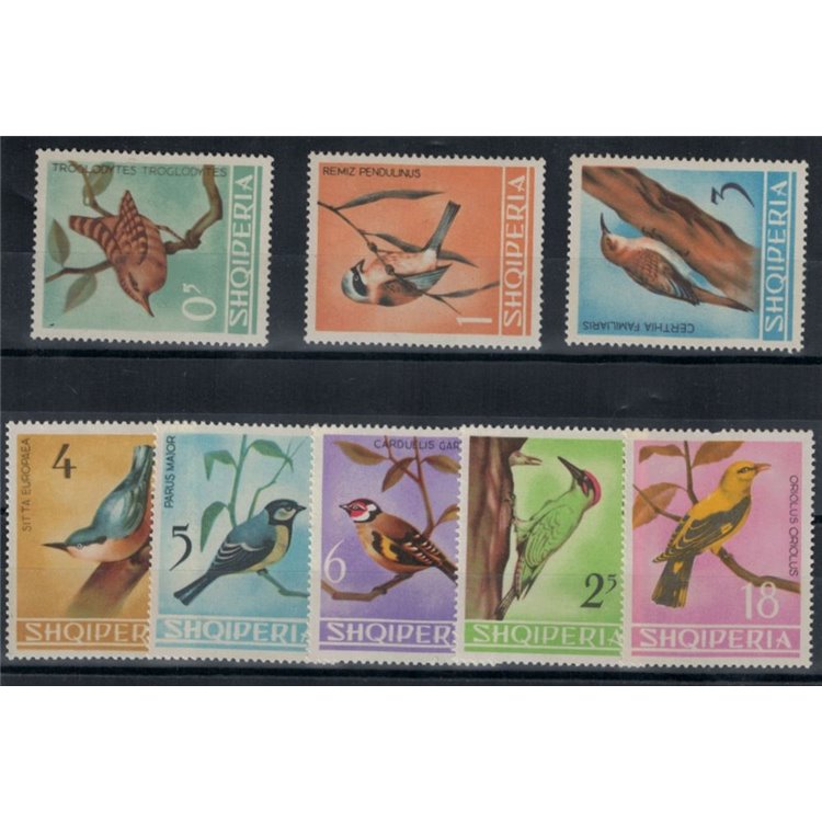 ALBANIA 1964 Fauna, uccelli 8v MNH**