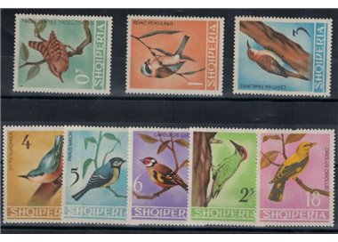 ALBANIA 1964 Fauna, uccelli 8v MNH**