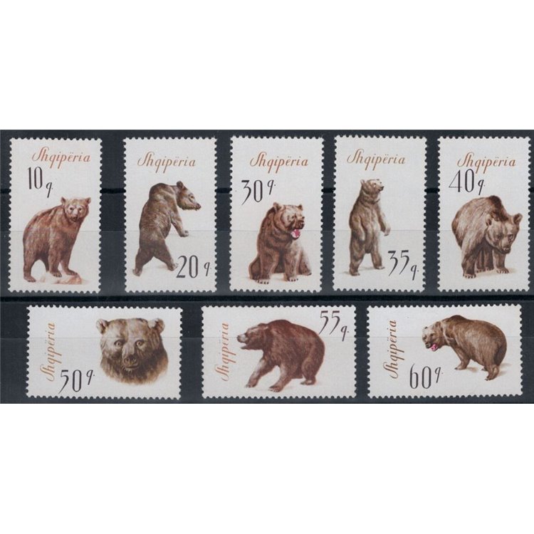 ALBANIA 1965 Fauna, bears 8v MNH**