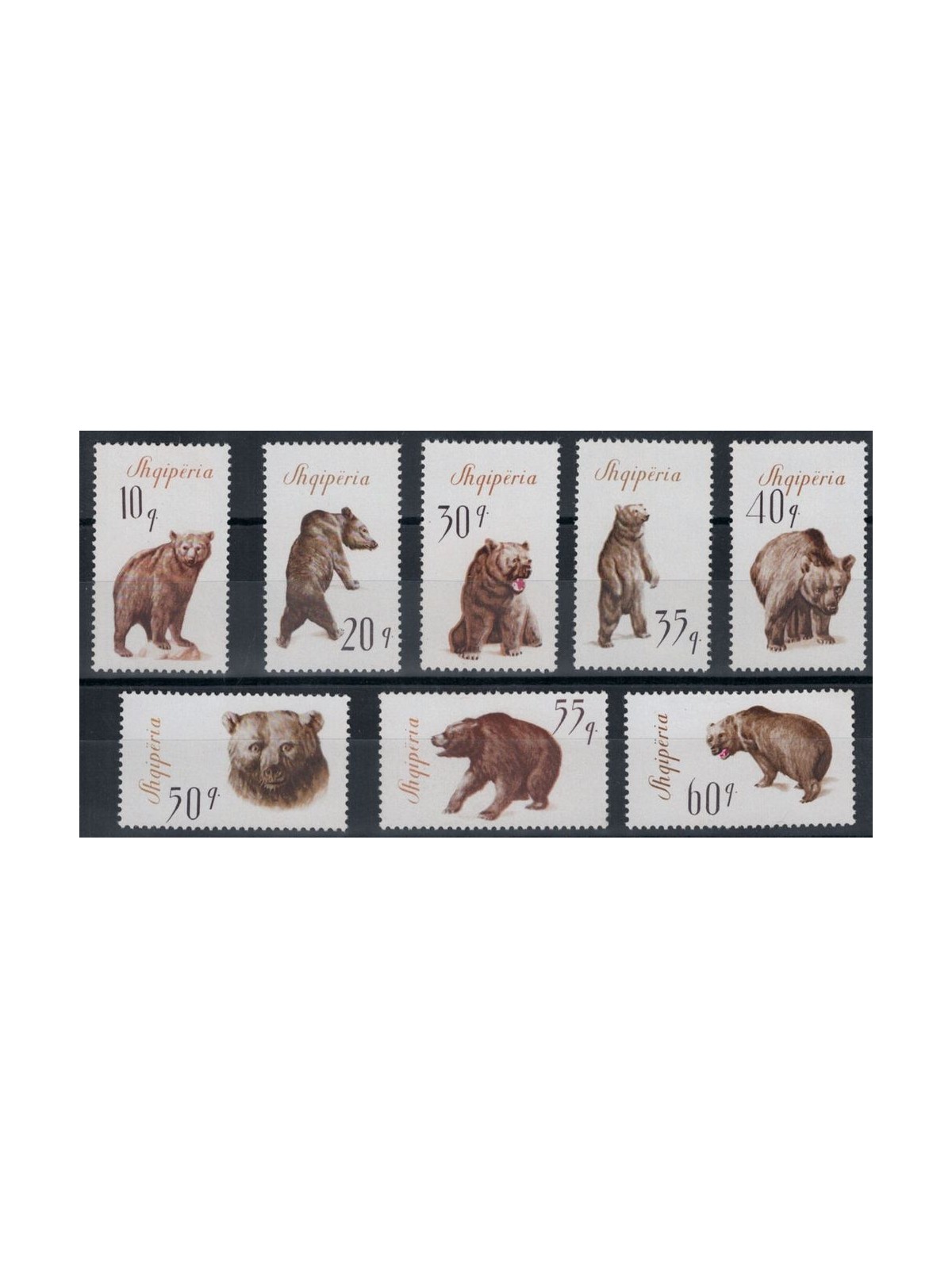 ALBANIA 1965 Fauna, orsi 8v MNH**