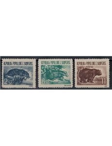 ALBANIA 1961 Fauna, animals 3v MNH**