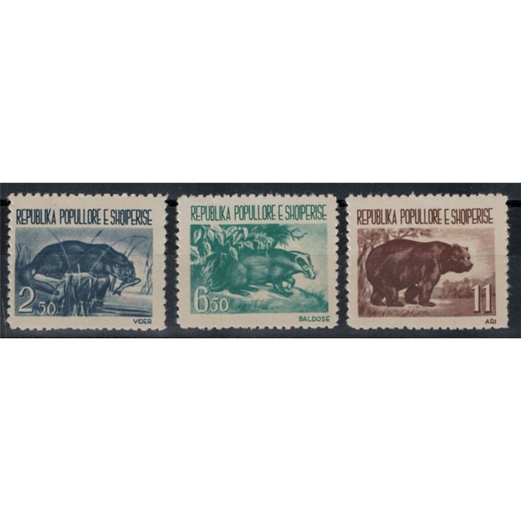 ALBANIA 1961 Fauna, animals 3v MNH**