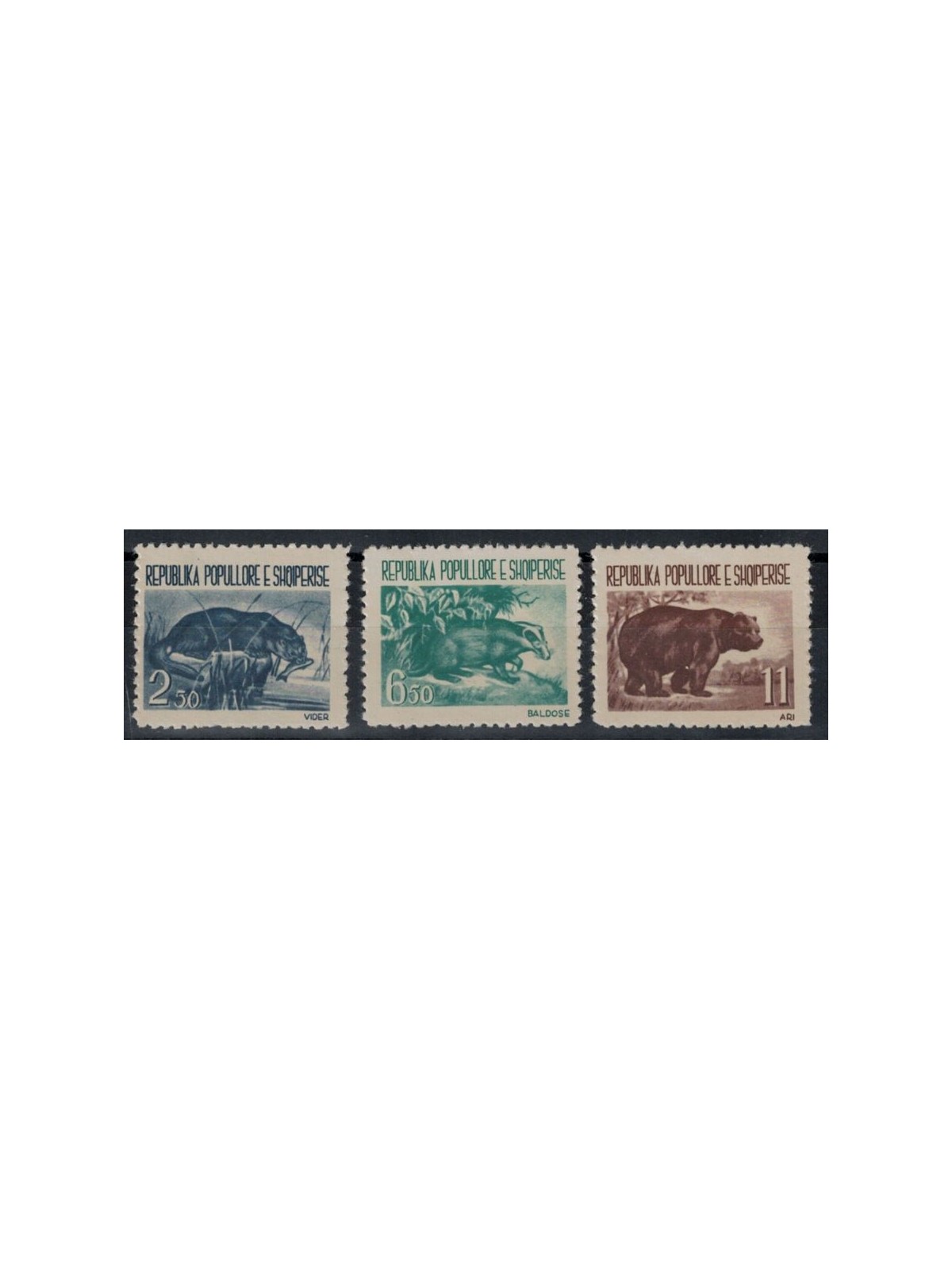 ALBANIA 1961 Fauna, animali 3v MNH**