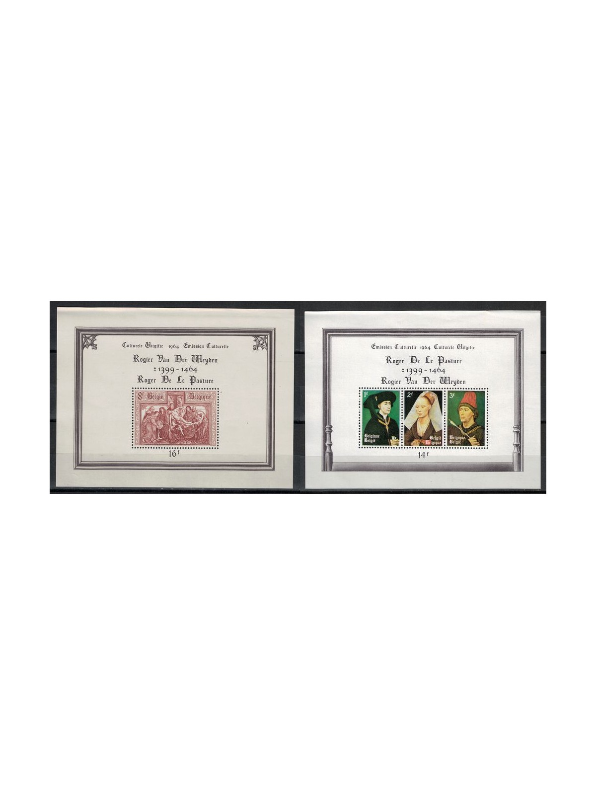 BELGIUM 1964 Cultural series, Roger de La Pasture 2 s/s MNH**