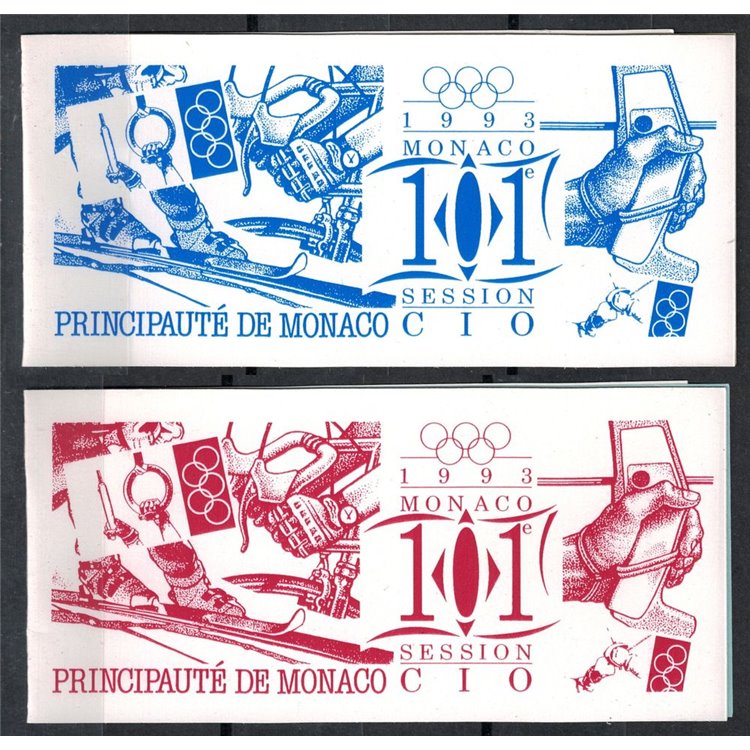 MONACO 1993 International Olympic Committee 2 booklet MNH**