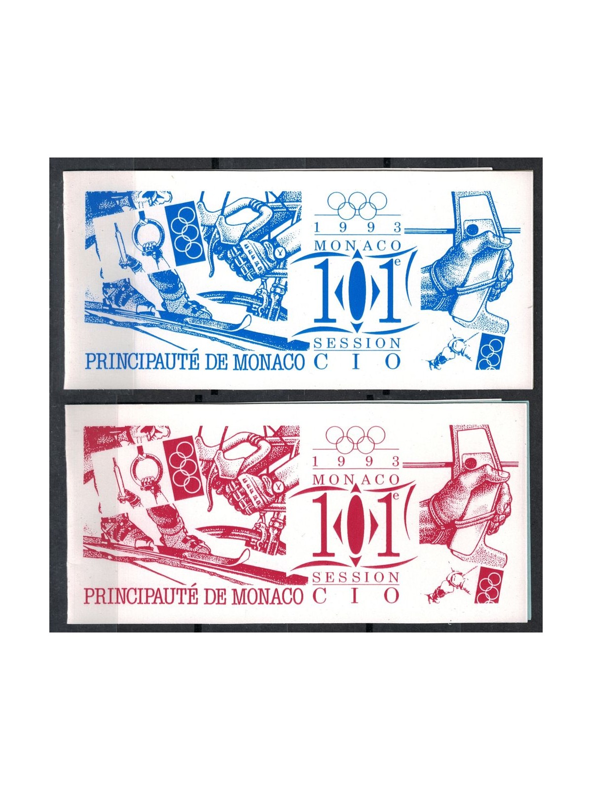 MONACO 1993 International Olympic Committee 2 booklet MNH**