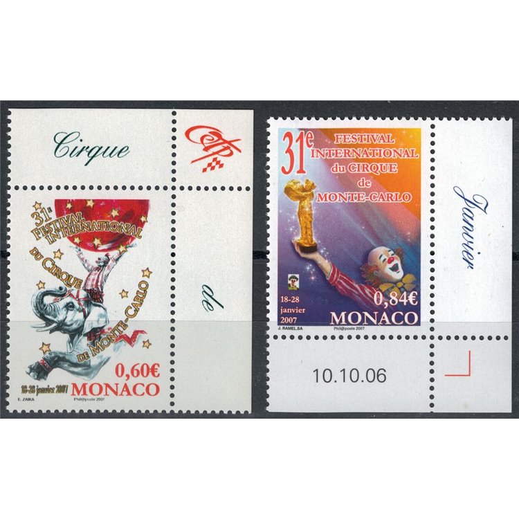 MONACO 2006 International Circus Festival 2v MNH**