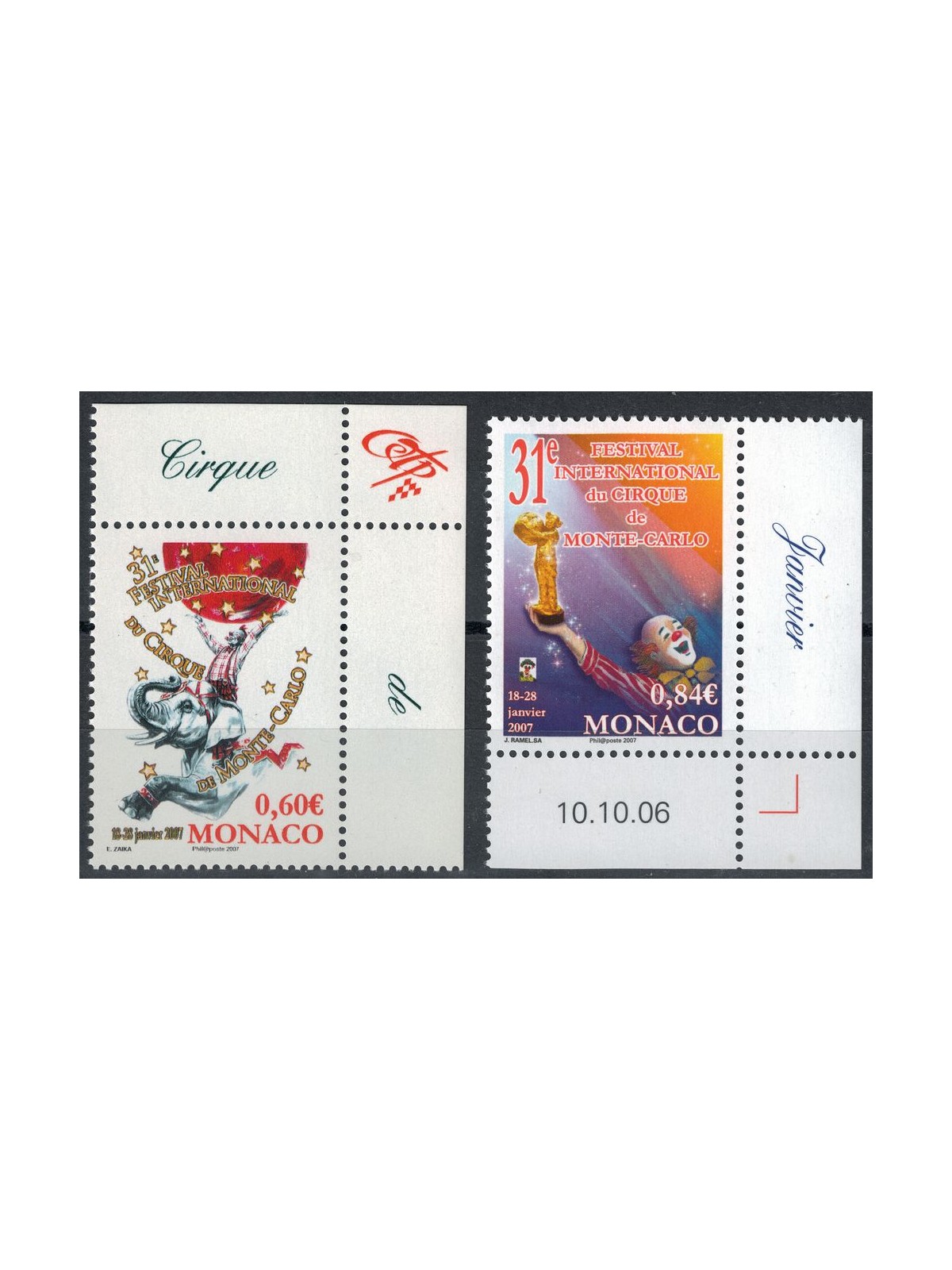 MONACO 2006 International Circus Festival 2v MNH**