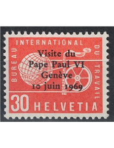 SVIZZERA 1969 Francobolli di servizio (Papa Paolo VI) MNH**