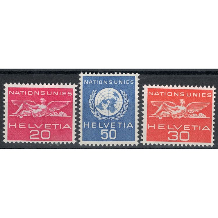 SVIZZERA 1959 Francobolli di servizio, Nazioni Unite 3v MNH**